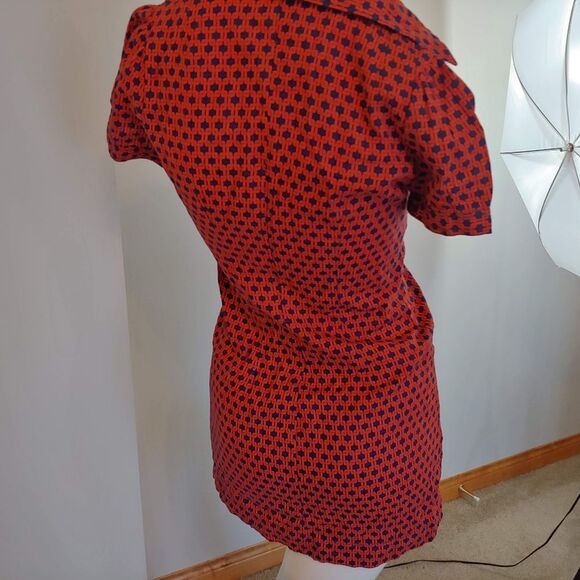 Womens 6 H&M dress collared short sleeve orange - Picture 7 of 8